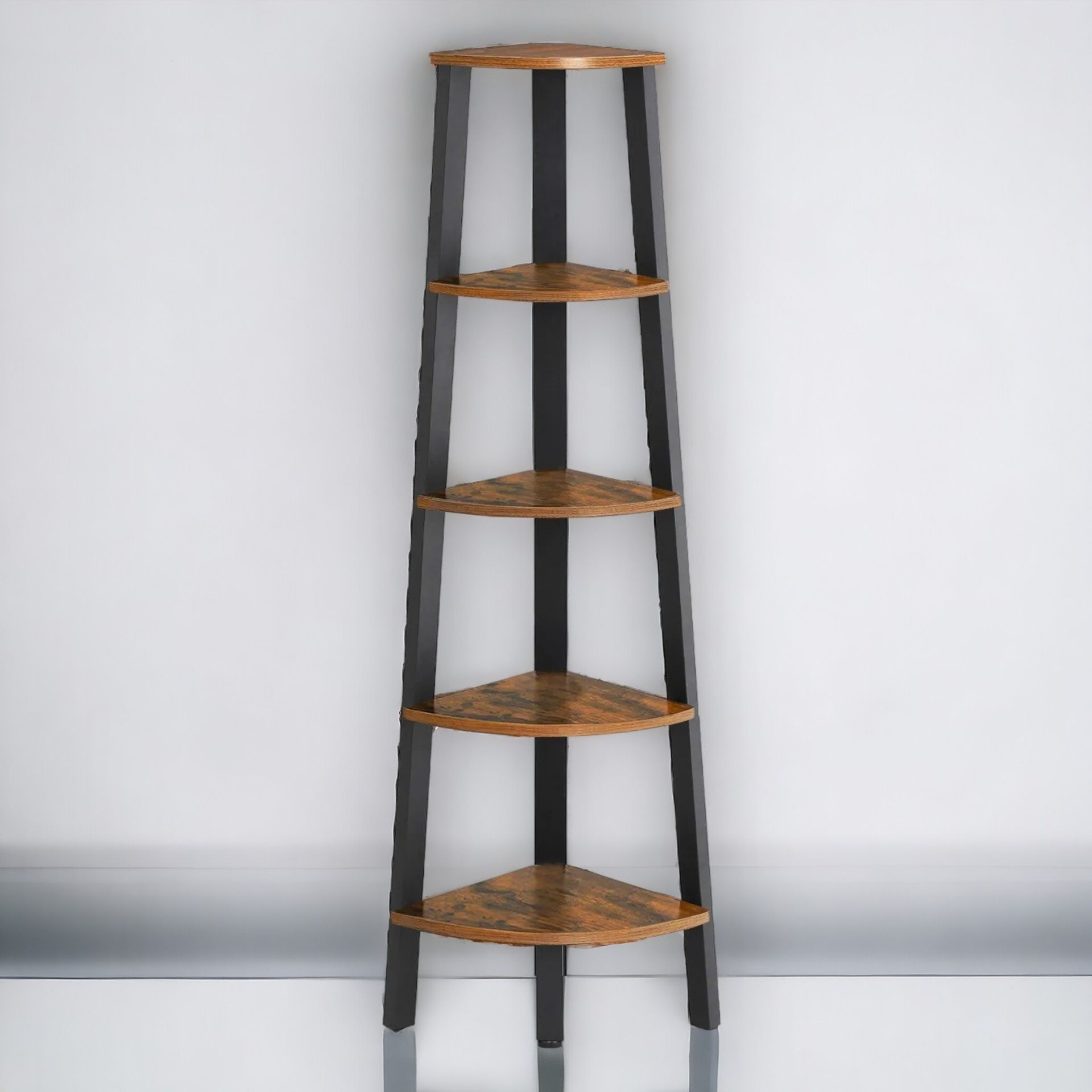 FREE DELIVERY - BRAND NEW CORNER SHELF 5-TIER INDUSTRIAL LADDER BOOKCASE STORAGE