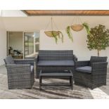 1 X BRAND NEW 4 PIECE RATTAN GARDEN SET