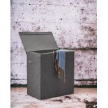 FREE DELIVERY - BRAND NEW LAUNDRY BASKET 2 COMPARTMENTS DIVIDER MAGNETIC LID FOLDABLE DARK GREY