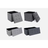 FREE DELIVERY - BRAND NEWSTORAGE OTTOMAN PADDED FOLDABLE BENCH CUBE BOX WITH 40L/80L