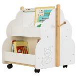 10 X LABEBE CHILDREN BOOKCASE 2-IN1 BOOKCASE ON WHEELS TOY STORAGE CABINET ORGANIZER