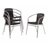 X4 BRAND NEW OUTDOOR SOLID ALUMINIUM WICKER CHAIR