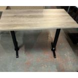 BRAND NEW X4 RESTAURANT/BAR COMPLETE TABLES GREY NEBRASKA OAK STYLE SOLID BASE AND TOP IS 120X70