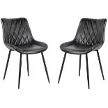 X4 BRAND NEW BLACK VINTAGE FAUX LEATHER RESTAURANT/DINING CHAIRS