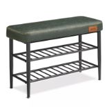 FREE DELIVERY - BRAND NEW SHOE BENCH STORAGE BENCH SHOE RACK BENCH ENTRYWAY FOREST GREEN
