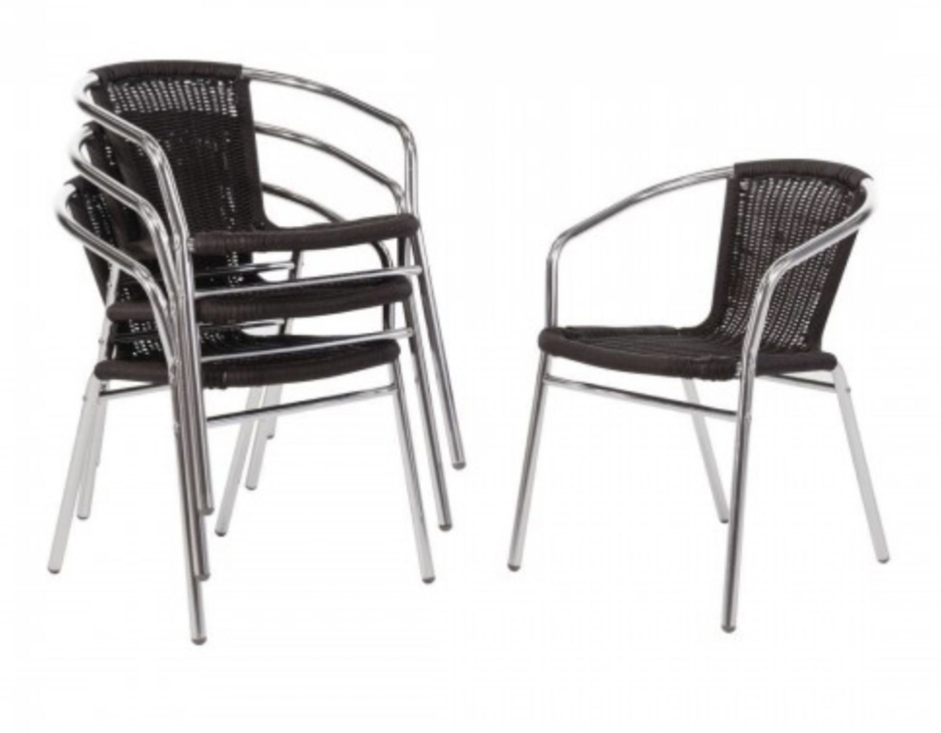 X4 BRAND NEW OUTDOOR SOLID ALUMINIUM WICKER CHAIR