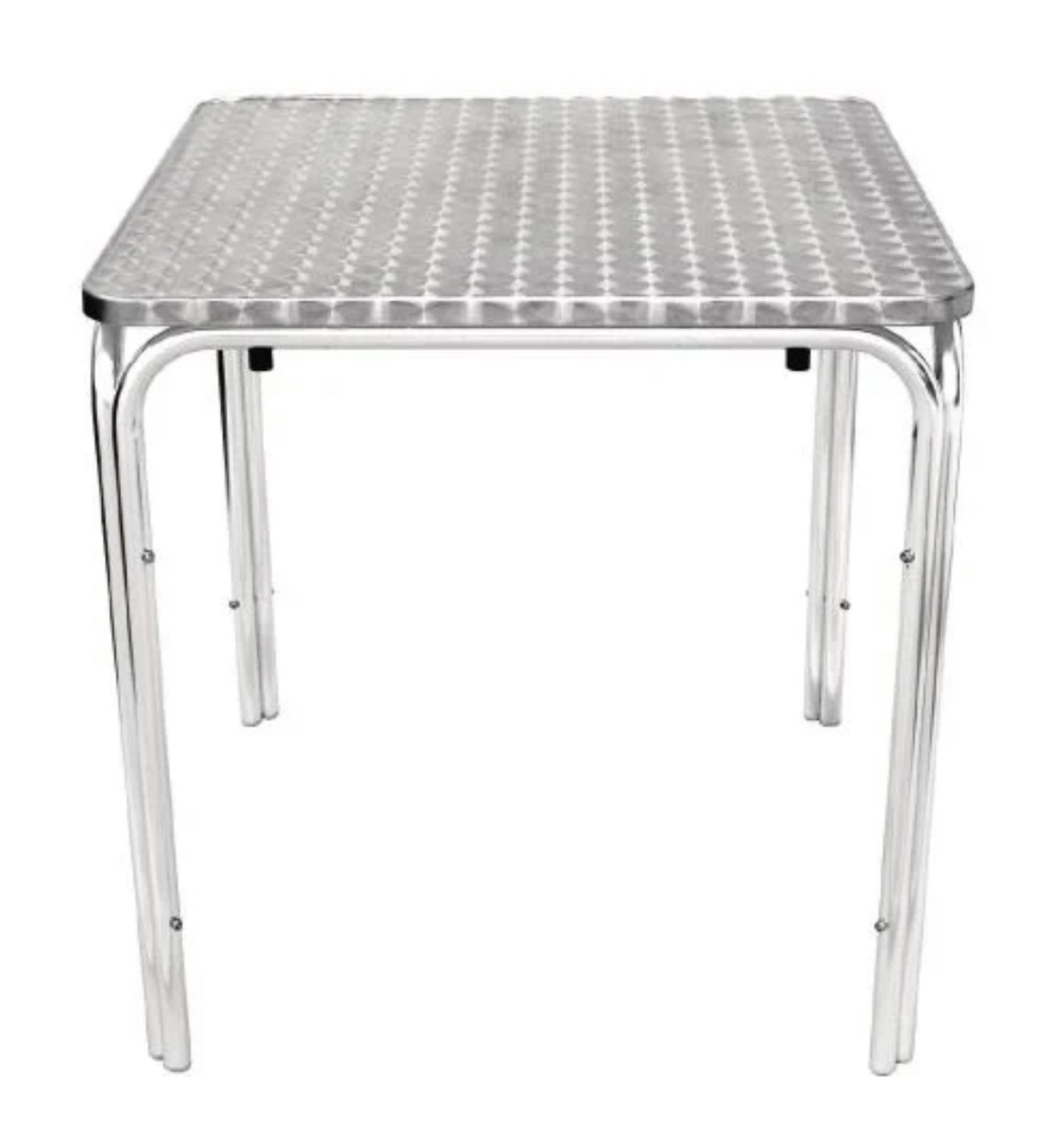 X4 BRAND NEW OUTDOOR ALUMINIUM 70X70CM SQUARE TABLES