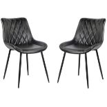 X8 BRAND NEW BLACK VINTAGE FAUX LEATHER RESTAURANT/DINING CHAIRS