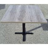 BRAND NEW X6 RESTAURANT/BAR COMPLETE TABLES GREY NEBRASKA OAK STYLE SOLID BASE AND TOP IS 70X70