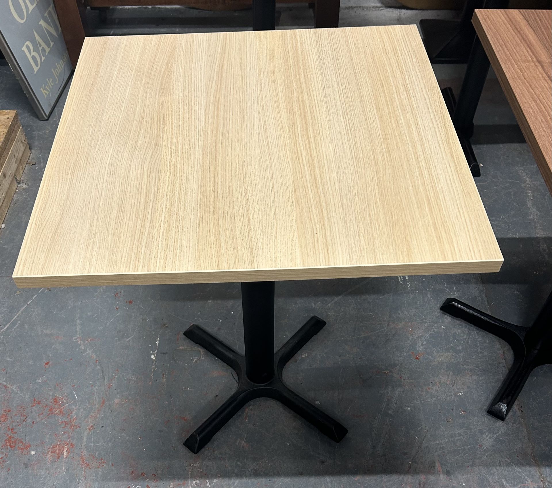 4 X BRAND NEW RESTAURANT/BAR COMPLETE TABLES OAK STYLE EFFECT