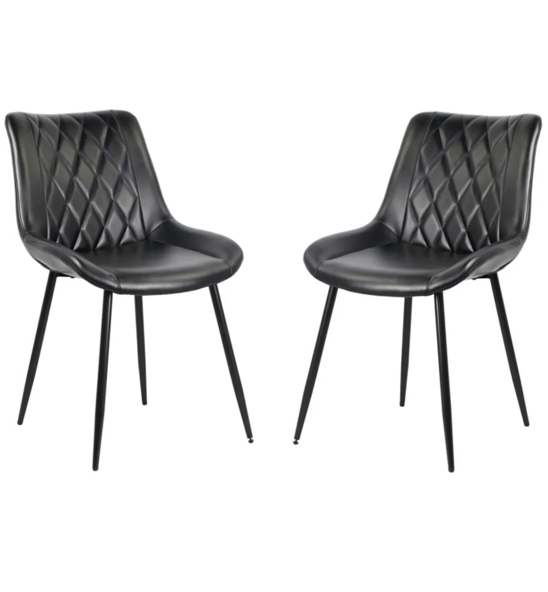 X4 BRAND NEW BLACK VINTAGE FAUX LEATHER RESTAURANT/DINING CHAIRS