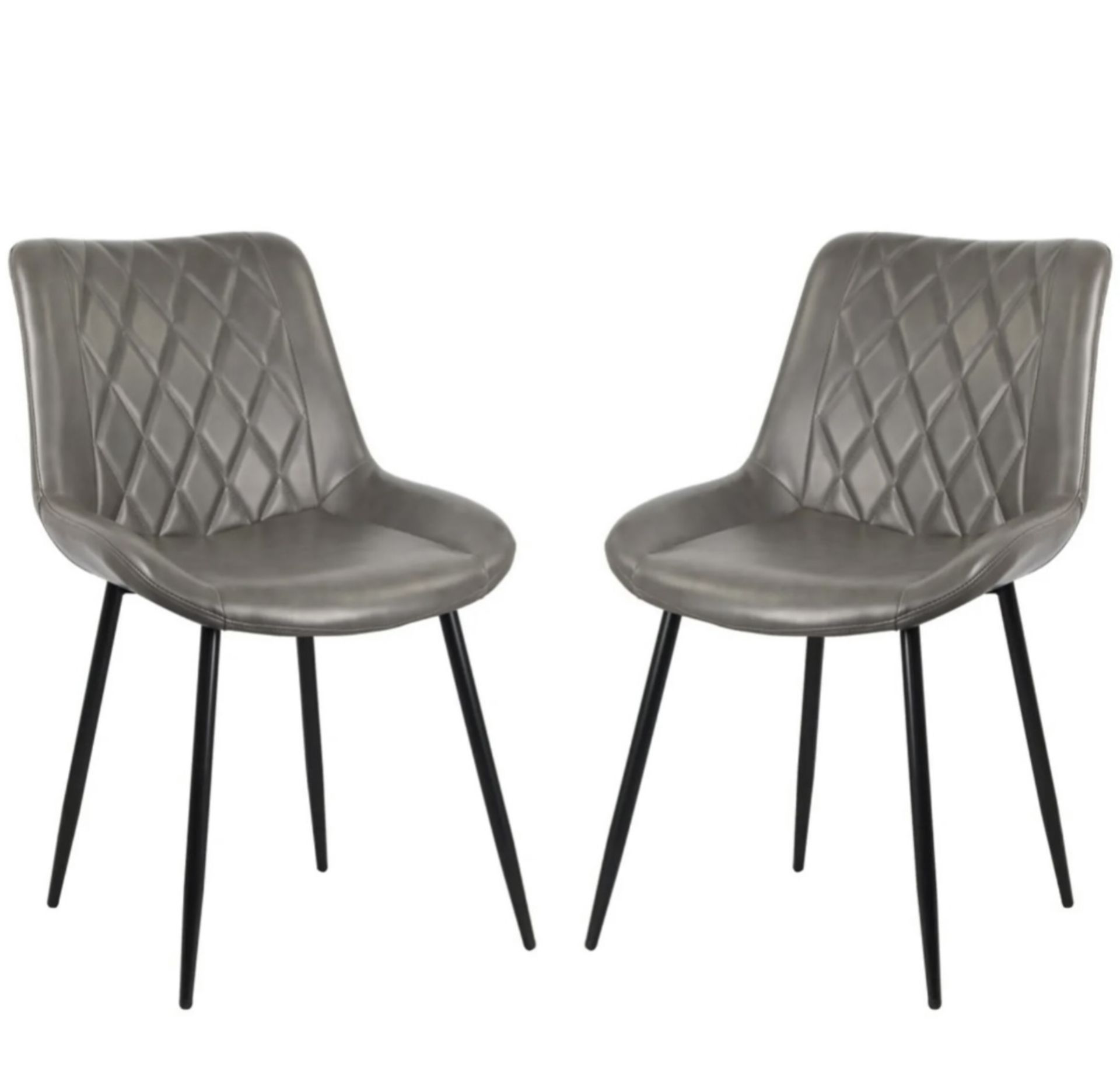 X4 BRAND NEW GREY VINTAGE FAUX LEATHER RESTAURANT/DINING CHAIRS