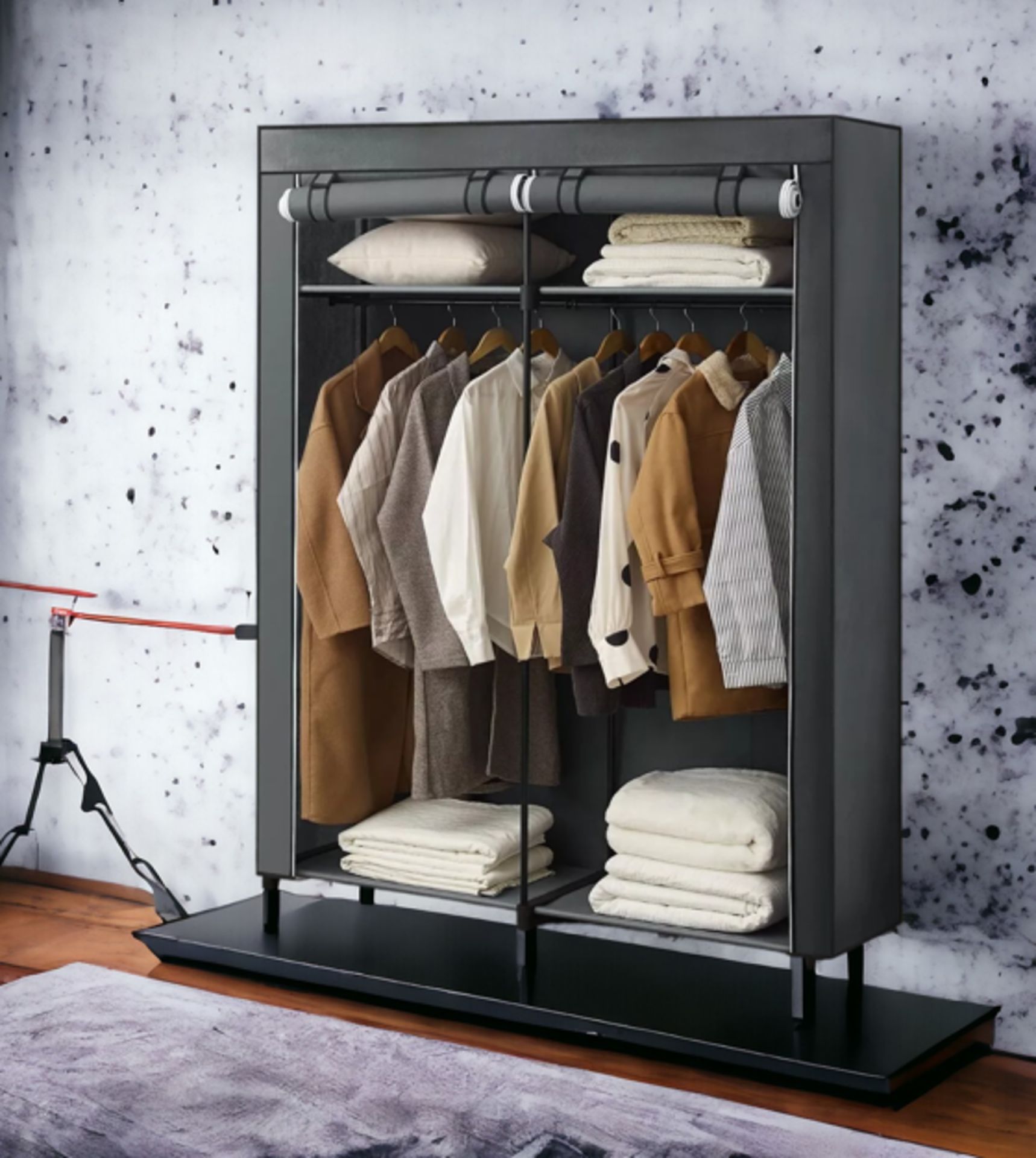 FREE DELIVERY - BRAND NEW SONGMICS WARDROBE STORAGE ORGANISER PORTABLE WARDROBE GREY