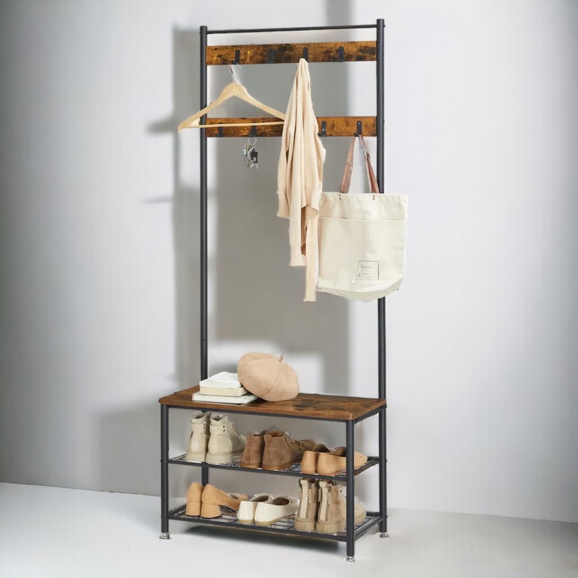 FREE DELIVERY - BRAND NEW HAT AND COAT STAND HALL TREE HALLWAY SHOE RACK STORAGE