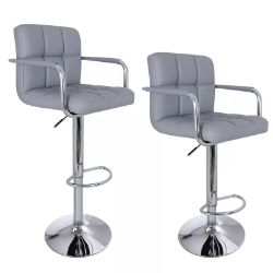 FREE DELIVERY - BRAND NEW 2X BAR STOOLS PUB BREAKFAST KITCHEN SWIVEL BREAKFAST BARSTOOLS