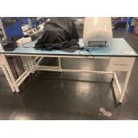 Two Tableform white laboratory workbenches (excludes contents) (approximately 200cm L x 76 cm x 91cm