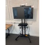 LG 43UK6300PLB 43” LED Smart TV mounted on trolley stand (with remote)