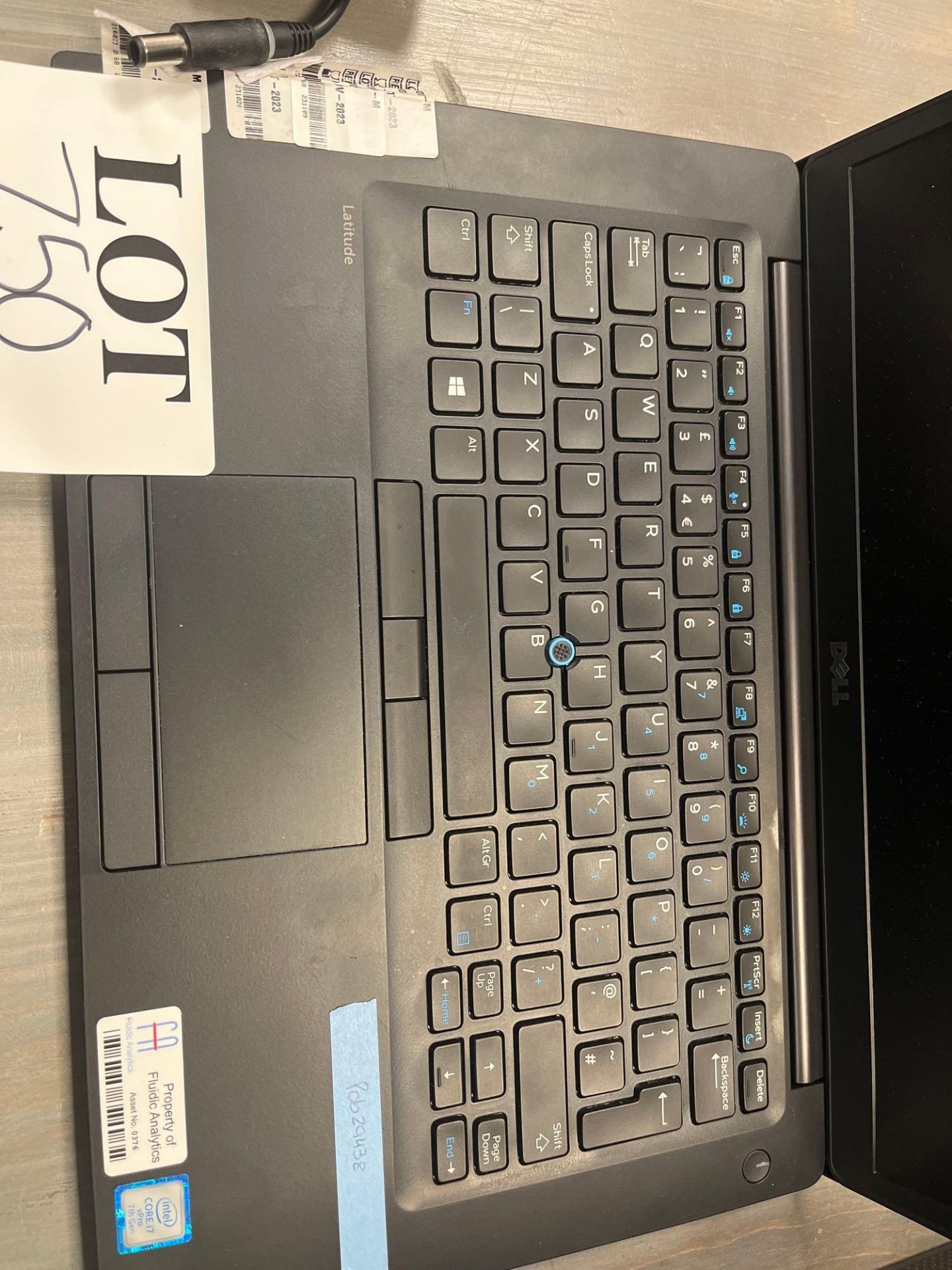 Dell Latitude 7480 Core i7 laptop with charger (wiped) - Image 3 of 4