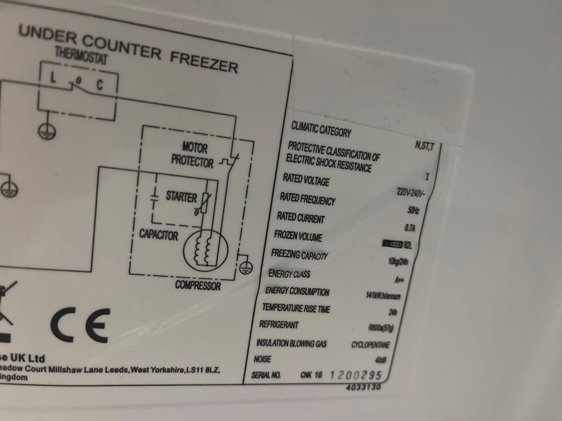 Biocold BIO110FZSS undercounter laboratory freezer - Image 2 of 3