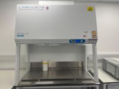 Labogene Scanlaf Mars 1200 fume extraction cabinet (approximately 130cm L x 83cm W x 135cm H) with T