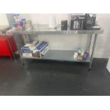 Vogue stainless steel preparation table (excludes contents) (approximately 180cm L x 60cm W x 93cm H