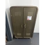 Vintage style two door metal cabinet