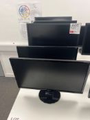 Two BenQ GL2460 monitors and three Viewsonic monitors