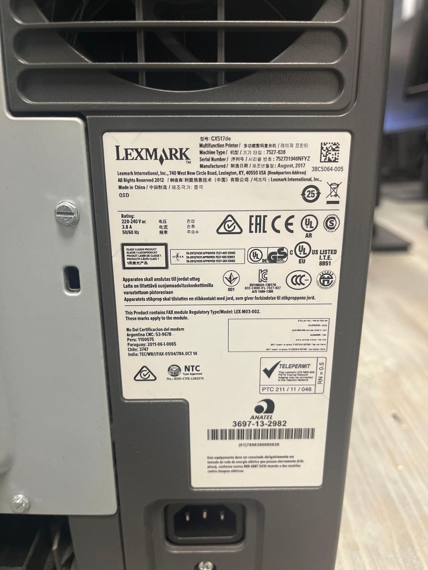 Lexmark CX517DE printer - Image 2 of 3