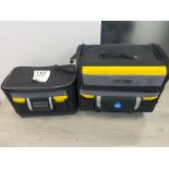 Two Stanley tool bags with a quantity of various hand tools (as lotted)