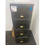 Industrial style four drawer metal filing cabinet