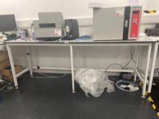 Laboratory workbench (excludes contents) (approximately 241cm L x 80cm W x 92cm H)