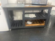 Bespoke wood frame kitchen trolley bench