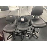 Three various black chairs