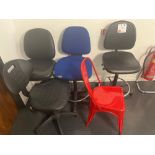 Five various chairs