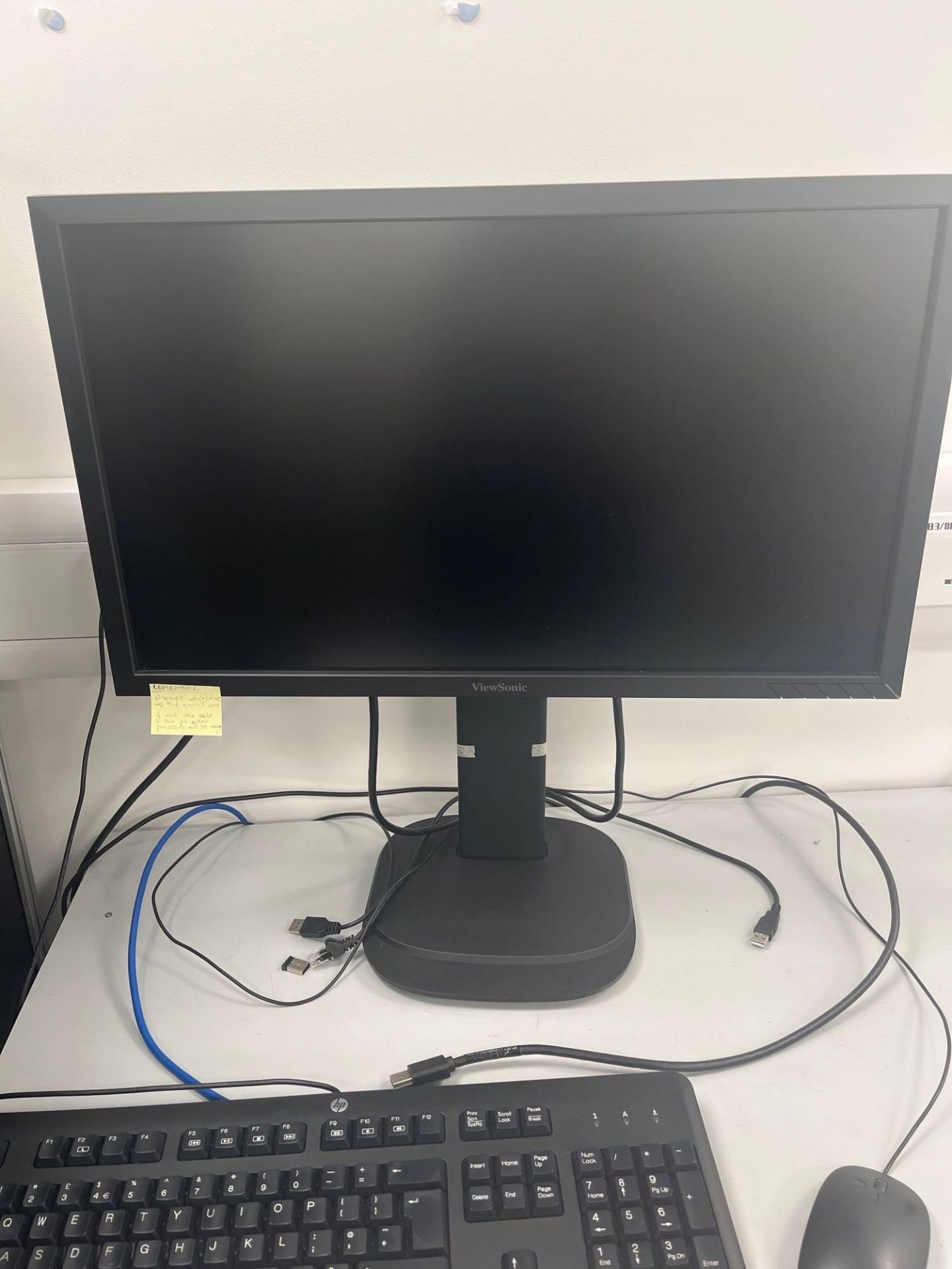 Laboratory workbench with fitted two drawer cupboard and Viewsonic monitor (excludes contents) (appr - Image 2 of 3