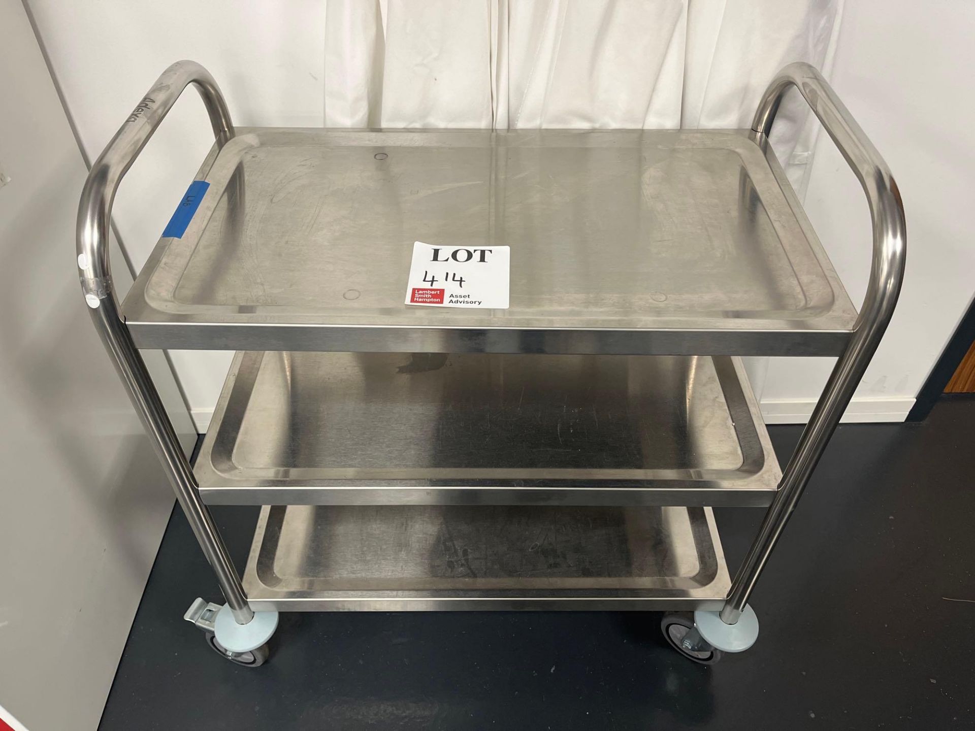 Three tier stainless steel trolley