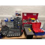 Quantity of various tools, tool boxes, screws, nuts and bolts (as lotted)