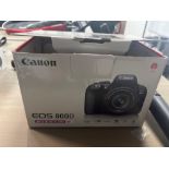 Canon EOS 800D camera with microphone and fitted Moza Air2 handheld stabiliser