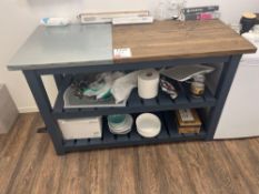 Bespoke wood frame kitchen trolley bench