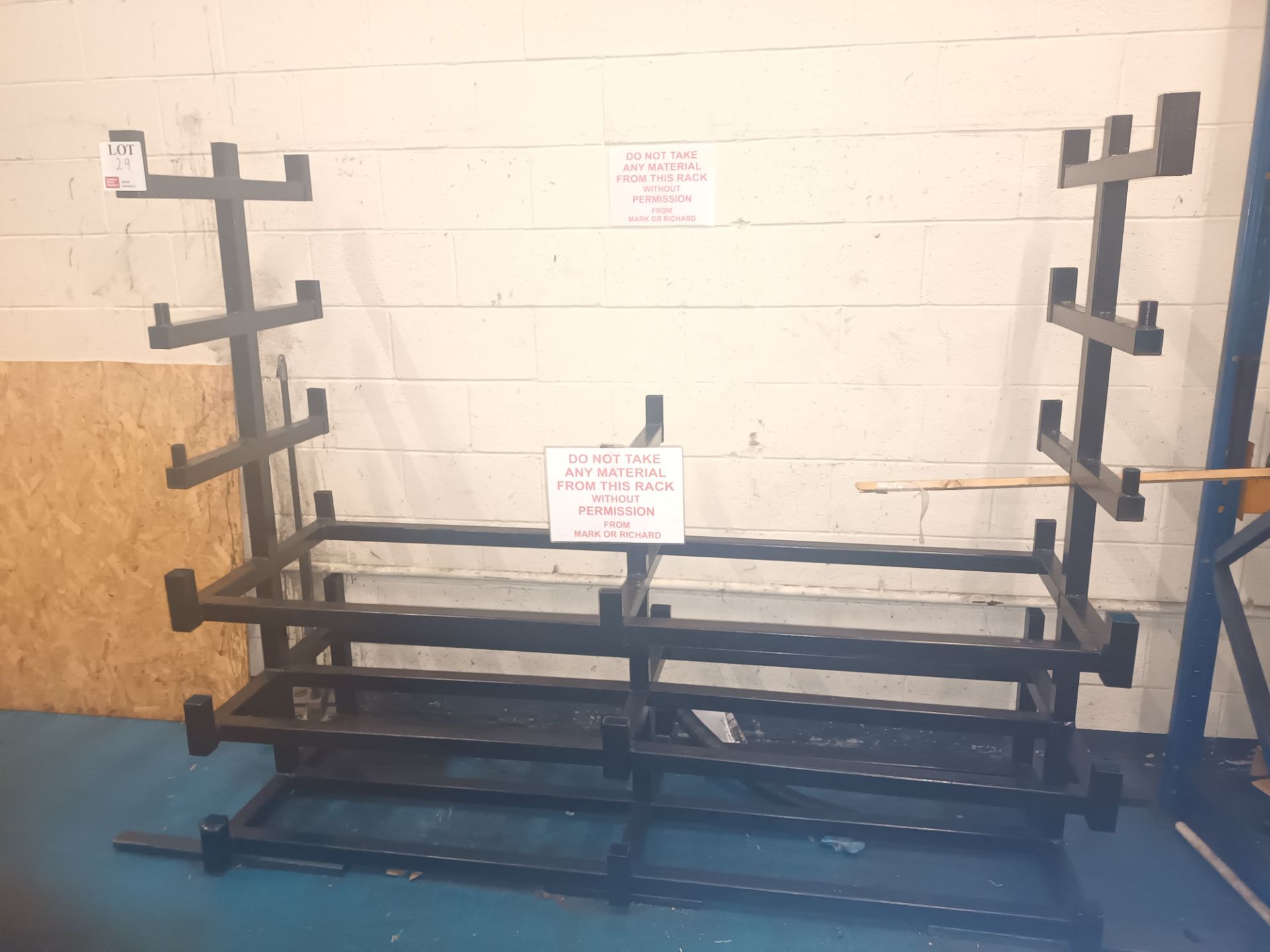 Steel welded double sided stock rack