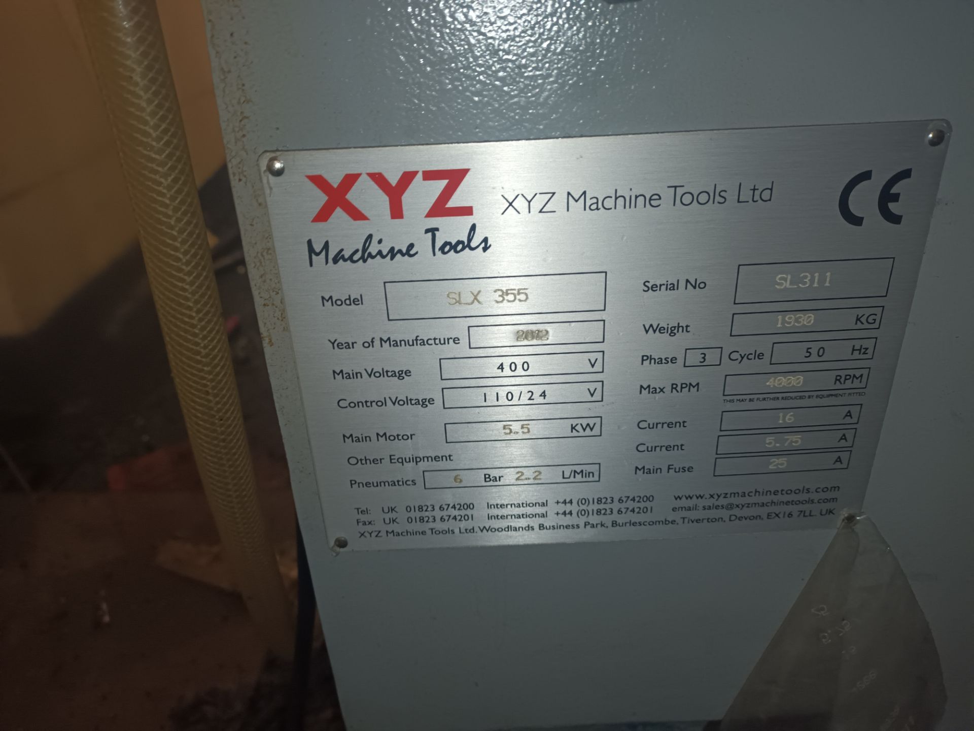 XYZ Proturn SLX 355 CNC lathe (2012) - Image 4 of 5