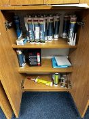 Contents of one cupboard to include sealants & adhesives