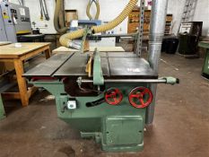 Przemyslu table circular saw bench, type DP1A-40, serial no. 220, year 1965, bed size 1m x 1m