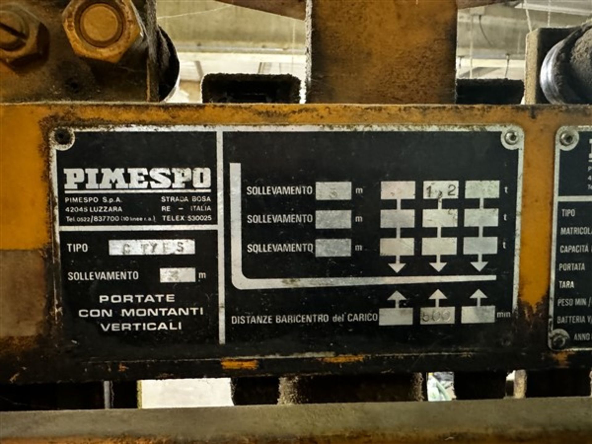 Pimespo pedestrian forklift, model CTFS/12/3000, max 1.2 tonne (NB: This item has no record of - Image 6 of 9