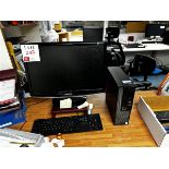 Samsung monitor, Dell Optiplex 3070 PC with keyboard & mouse