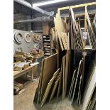 Large quantity of various sized sheet material to include wood veneer MDF - 6mm, 9mm & 18mm, and