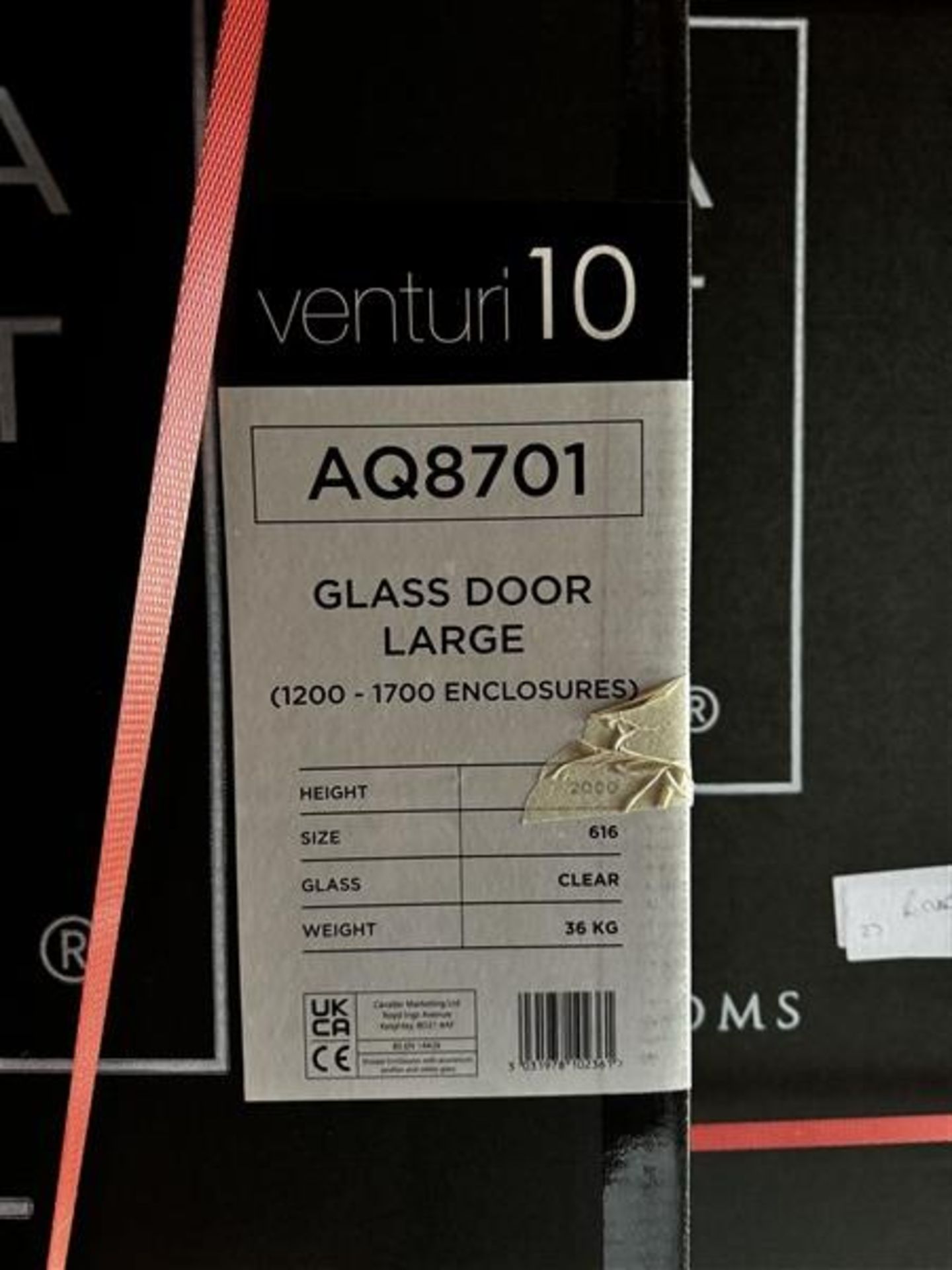 Three Aqua Dart glass panels (x 2) and door (x 1), to include an Aqua Dart door profile pack (Please - Image 2 of 5