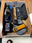 Box to include Dremal multi tool, Axminster Vernear and Ryobi measure & profimeter