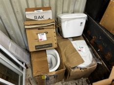 Two complete toilets & cisterns with toilet seats (Please note, this lot must be removed before