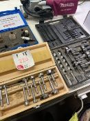 Three various boxes of drill bits to include Forsner bits & core bits